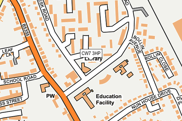 CW7 3HP map - OS OpenMap – Local (Ordnance Survey) CW7 3HP map - OS OpenMap – Local (Ordnance Survey)