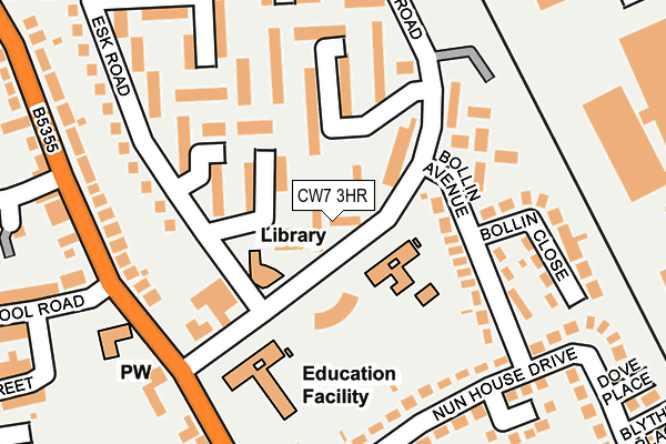 CW7 3HR map - OS OpenMap – Local (Ordnance Survey) CW7 3HR map - OS OpenMap – Local (Ordnance Survey)