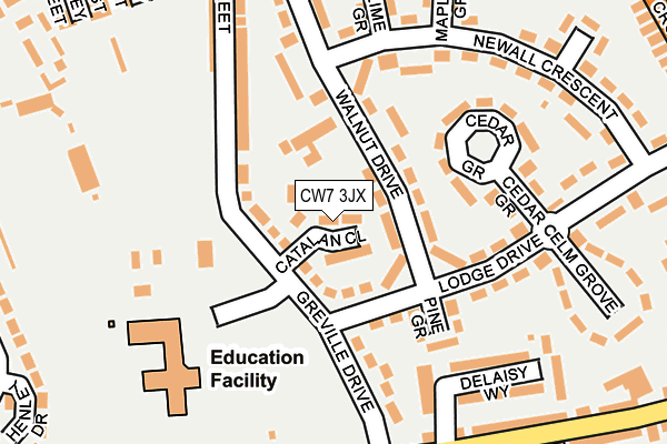 CW7 3JX map - OS OpenMap – Local (Ordnance Survey) CW7 3JX map - OS OpenMap – Local (Ordnance Survey)