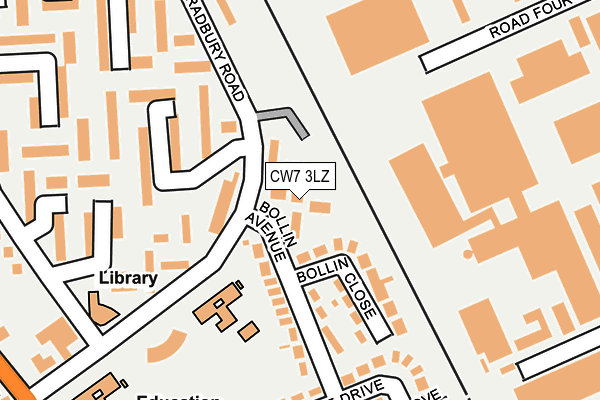 CW7 3LZ map - OS OpenMap – Local (Ordnance Survey) CW7 3LZ map - OS OpenMap – Local (Ordnance Survey)