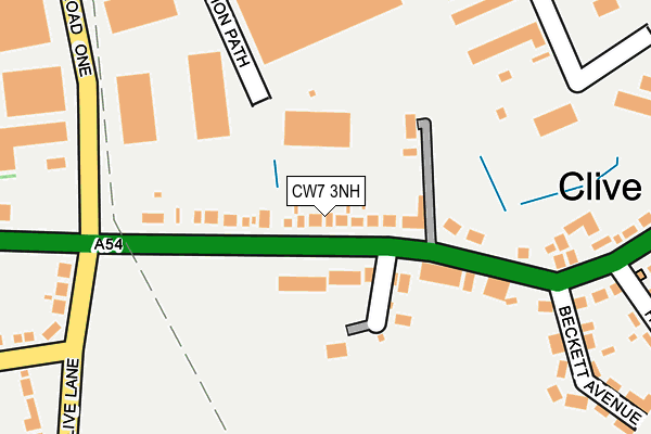 CW7 3NH map - OS OpenMap – Local (Ordnance Survey) CW7 3NH map - OS OpenMap – Local (Ordnance Survey)