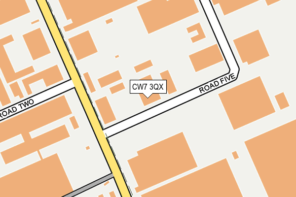 CW7 3QX map - OS OpenMap – Local (Ordnance Survey) CW7 3QX map - OS OpenMap – Local (Ordnance Survey)