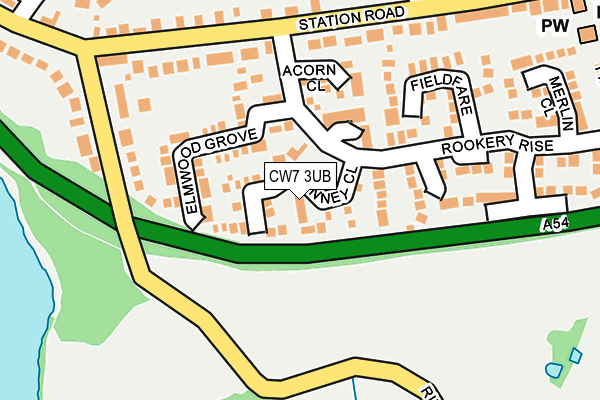 CW7 3UB map - OS OpenMap – Local (Ordnance Survey)