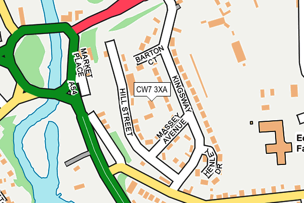 CW7 3XA map - OS OpenMap – Local (Ordnance Survey) CW7 3XA map - OS OpenMap – Local (Ordnance Survey)