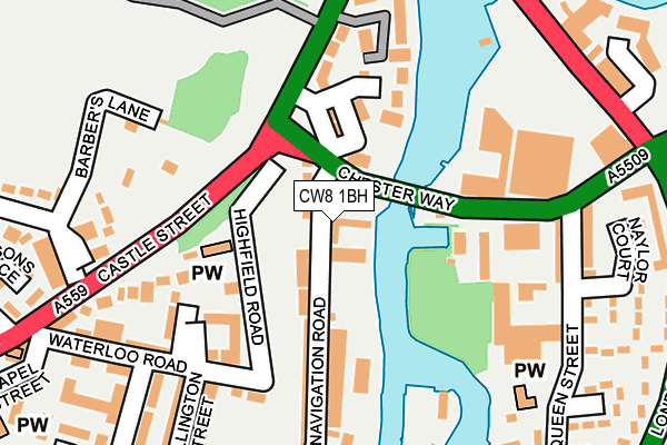CW8 1BH map - OS OpenMap – Local (Ordnance Survey) CW8 1BH map - OS OpenMap – Local (Ordnance Survey)
