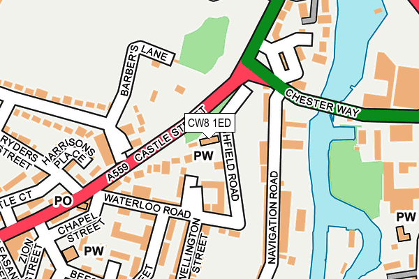 CW8 1ED map - OS OpenMap – Local (Ordnance Survey) CW8 1ED map - OS OpenMap – Local (Ordnance Survey)