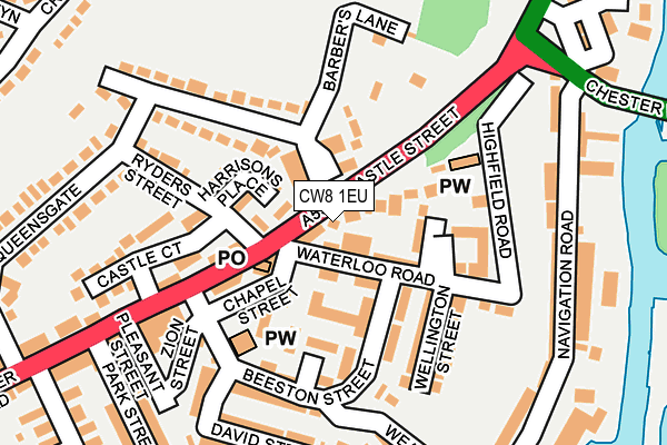 CW8 1EU map - OS OpenMap – Local (Ordnance Survey)