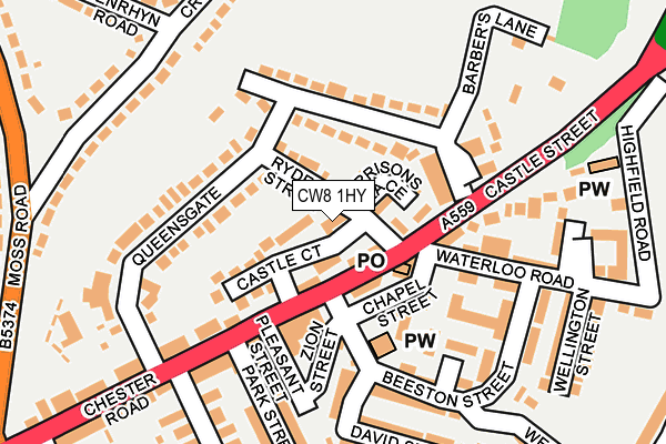 CW8 1HY map - OS OpenMap – Local (Ordnance Survey)