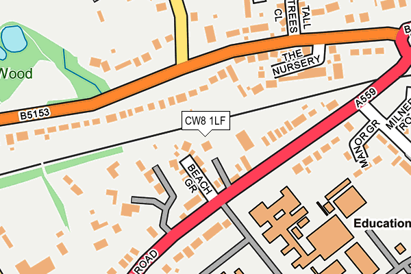 CW8 1LF map - OS OpenMap – Local (Ordnance Survey) CW8 1LF map - OS OpenMap – Local (Ordnance Survey)