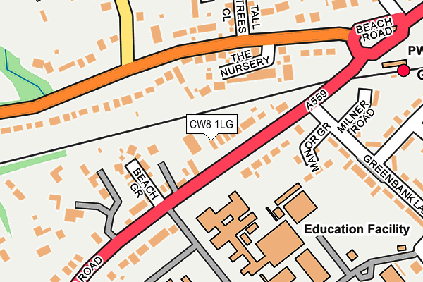 CW8 1LG map - OS OpenMap – Local (Ordnance Survey) CW8 1LG map - OS OpenMap – Local (Ordnance Survey)