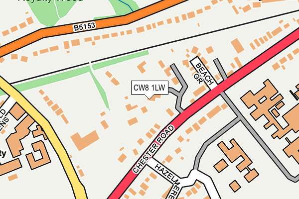 CW8 1LW map - OS OpenMap – Local (Ordnance Survey) CW8 1LW map - OS OpenMap – Local (Ordnance Survey)