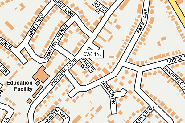 CW8 1NJ map - OS OpenMap – Local (Ordnance Survey) CW8 1NJ map - OS OpenMap – Local (Ordnance Survey)