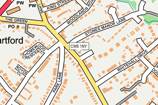 CW8 1NY map - OS OpenMap – Local (Ordnance Survey) CW8 1NY map - OS OpenMap – Local (Ordnance Survey)
