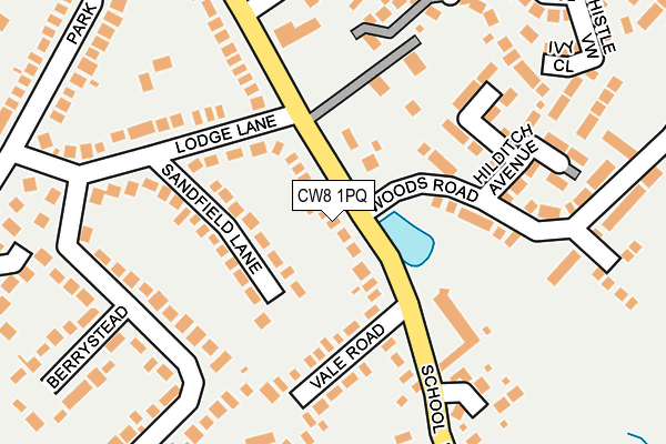 CW8 1PQ map - OS OpenMap – Local (Ordnance Survey) CW8 1PQ map - OS OpenMap – Local (Ordnance Survey)