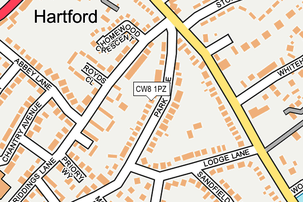 CW8 1PZ map - OS OpenMap – Local (Ordnance Survey) CW8 1PZ map - OS OpenMap – Local (Ordnance Survey)