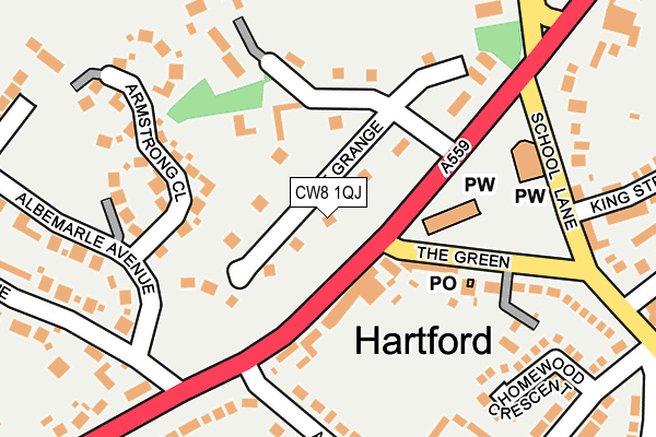 CW8 1QJ map - OS OpenMap – Local (Ordnance Survey) CW8 1QJ map - OS OpenMap – Local (Ordnance Survey)