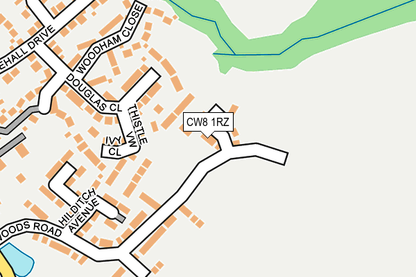 CW8 1RZ map - OS OpenMap – Local (Ordnance Survey) CW8 1RZ map - OS OpenMap – Local (Ordnance Survey)