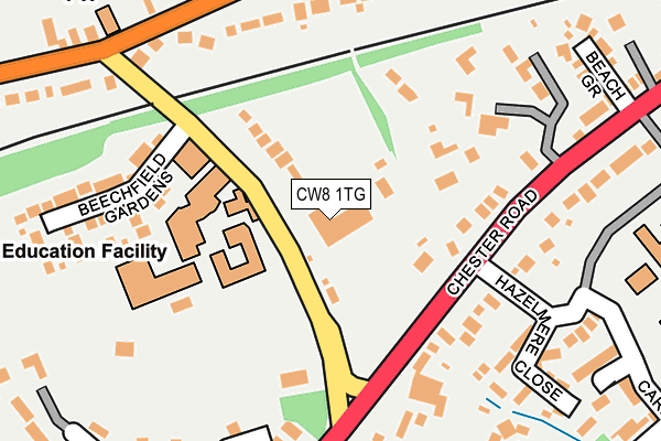 CW8 1TG map - OS OpenMap – Local (Ordnance Survey) CW8 1TG map - OS OpenMap – Local (Ordnance Survey)