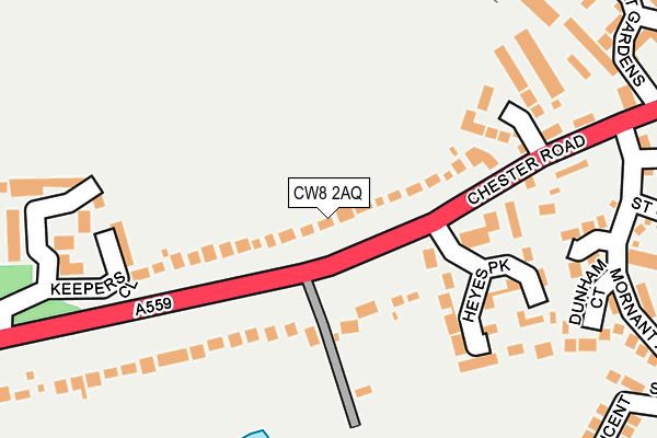 CW8 2AQ map - OS OpenMap – Local (Ordnance Survey) CW8 2AQ map - OS OpenMap – Local (Ordnance Survey)