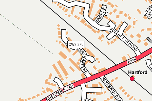 CW8 2FJ map - OS OpenMap – Local (Ordnance Survey) CW8 2FJ map - OS OpenMap – Local (Ordnance Survey)