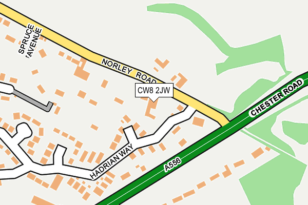 CW8 2JW map - OS OpenMap – Local (Ordnance Survey) CW8 2JW map - OS OpenMap – Local (Ordnance Survey)