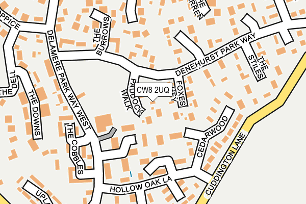 CW8 2UQ map - OS OpenMap – Local (Ordnance Survey) CW8 2UQ map - OS OpenMap – Local (Ordnance Survey)