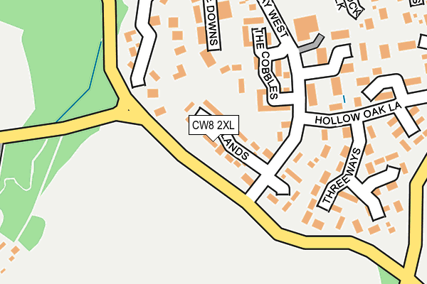 CW8 2XL map - OS OpenMap – Local (Ordnance Survey) CW8 2XL map - OS OpenMap – Local (Ordnance Survey)