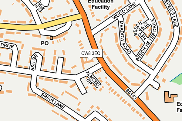 CW8 3EQ map - OS OpenMap – Local (Ordnance Survey) CW8 3EQ map - OS OpenMap – Local (Ordnance Survey)