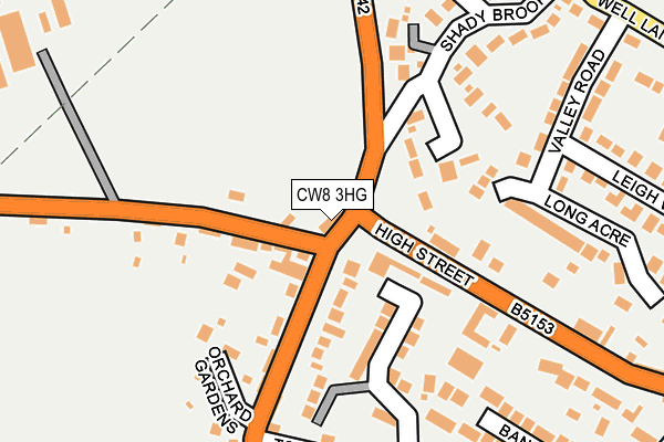 CW8 3HG map - OS OpenMap – Local (Ordnance Survey) CW8 3HG map - OS OpenMap – Local (Ordnance Survey)
