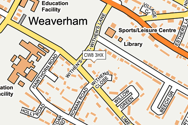 CW8 3HX map - OS OpenMap – Local (Ordnance Survey) CW8 3HX map - OS OpenMap – Local (Ordnance Survey)