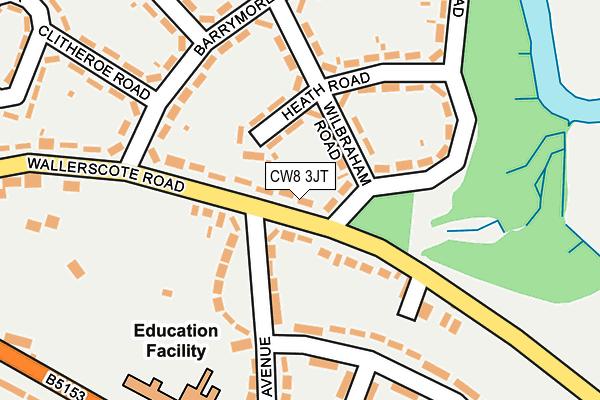 CW8 3JT map - OS OpenMap – Local (Ordnance Survey) CW8 3JT map - OS OpenMap – Local (Ordnance Survey)