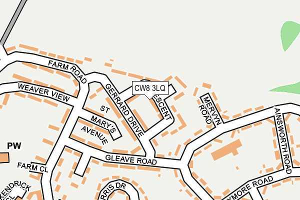 CW8 3LQ map - OS OpenMap – Local (Ordnance Survey) CW8 3LQ map - OS OpenMap – Local (Ordnance Survey)