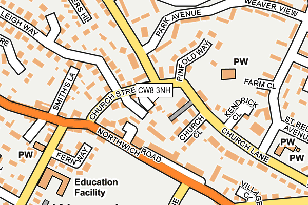 CW8 3NH map - OS OpenMap – Local (Ordnance Survey) CW8 3NH map - OS OpenMap – Local (Ordnance Survey)