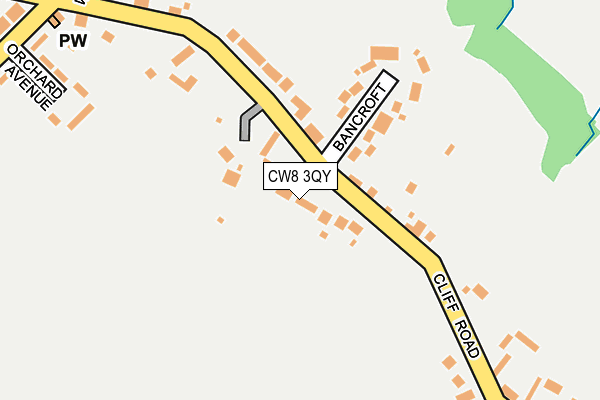 CW8 3QY map - OS OpenMap – Local (Ordnance Survey) CW8 3QY map - OS OpenMap – Local (Ordnance Survey)