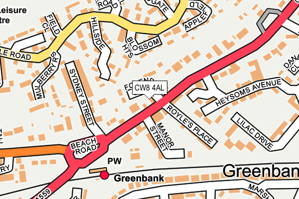 CW8 4AL map - OS OpenMap – Local (Ordnance Survey) CW8 4AL map - OS OpenMap – Local (Ordnance Survey)