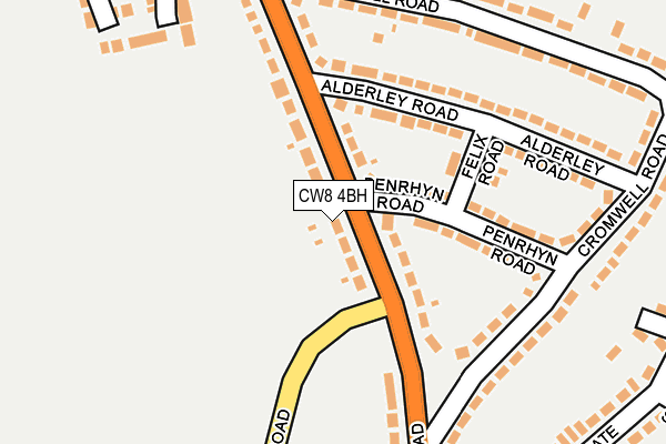 CW8 4BH map - OS OpenMap – Local (Ordnance Survey) CW8 4BH map - OS OpenMap – Local (Ordnance Survey)