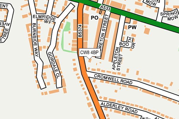 CW8 4BP map - OS OpenMap – Local (Ordnance Survey) CW8 4BP map - OS OpenMap – Local (Ordnance Survey)
