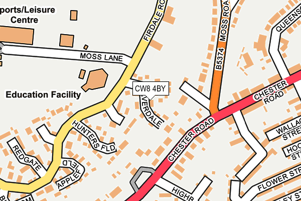 CW8 4BY map - OS OpenMap – Local (Ordnance Survey) CW8 4BY map - OS OpenMap – Local (Ordnance Survey)