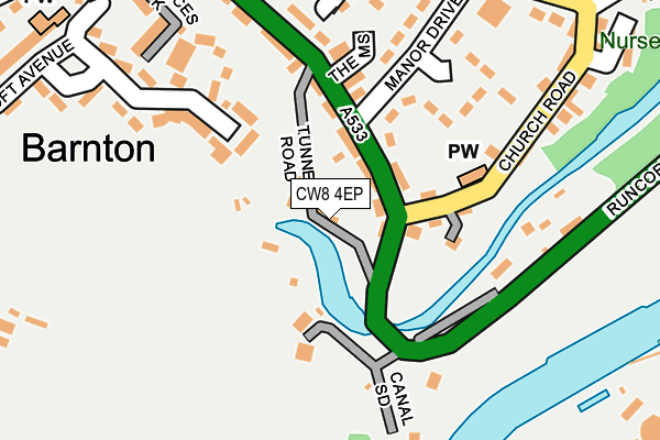 CW8 4EP map - OS OpenMap – Local (Ordnance Survey) CW8 4EP map - OS OpenMap – Local (Ordnance Survey)
