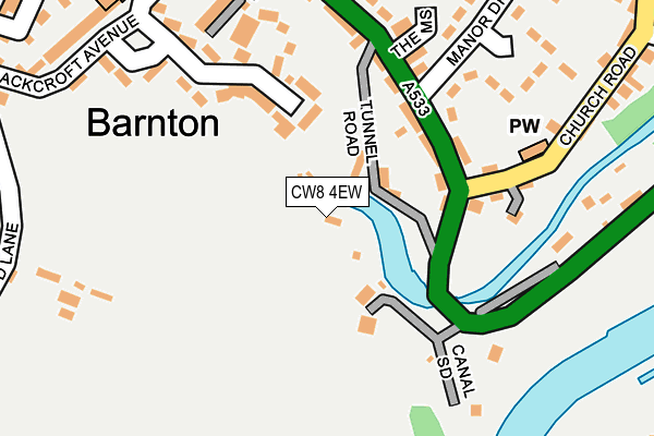 CW8 4EW map - OS OpenMap – Local (Ordnance Survey) CW8 4EW map - OS OpenMap – Local (Ordnance Survey)
