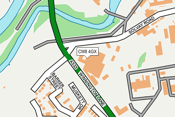 CW8 4GX map - OS OpenMap – Local (Ordnance Survey) CW8 4GX map - OS OpenMap – Local (Ordnance Survey)