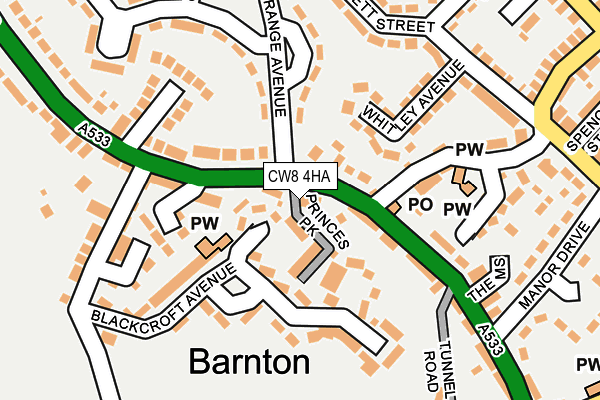 CW8 4HA map - OS OpenMap – Local (Ordnance Survey) CW8 4HA map - OS OpenMap – Local (Ordnance Survey)