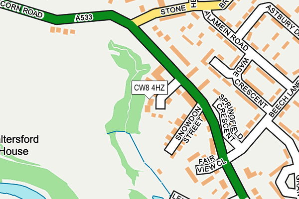 CW8 4HZ map - OS OpenMap – Local (Ordnance Survey) CW8 4HZ map - OS OpenMap – Local (Ordnance Survey)