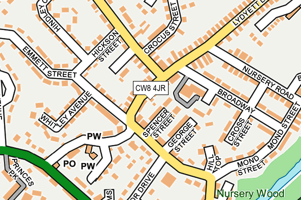 CW8 4JR map - OS OpenMap – Local (Ordnance Survey) CW8 4JR map - OS OpenMap – Local (Ordnance Survey)
