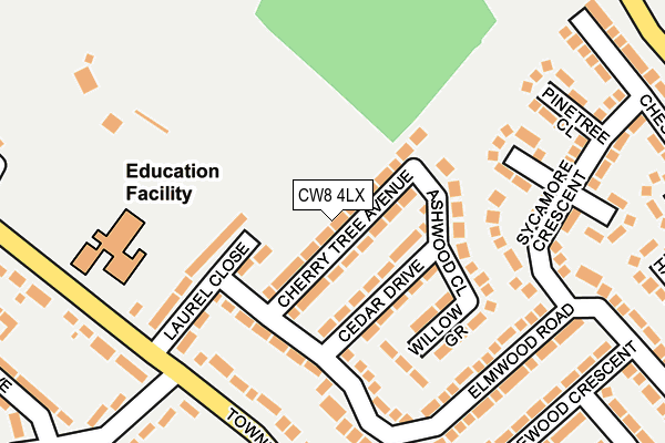 CW8 4LX map - OS OpenMap – Local (Ordnance Survey) CW8 4LX map - OS OpenMap – Local (Ordnance Survey)