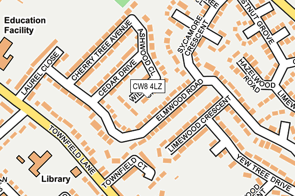 CW8 4LZ map - OS OpenMap – Local (Ordnance Survey) CW8 4LZ map - OS OpenMap – Local (Ordnance Survey)