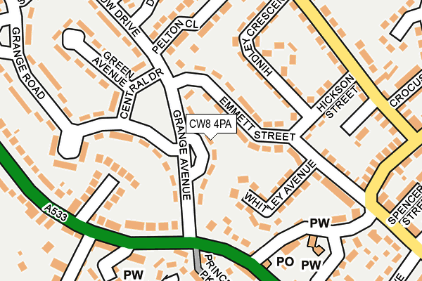 CW8 4PA map - OS OpenMap – Local (Ordnance Survey) CW8 4PA map - OS OpenMap – Local (Ordnance Survey)