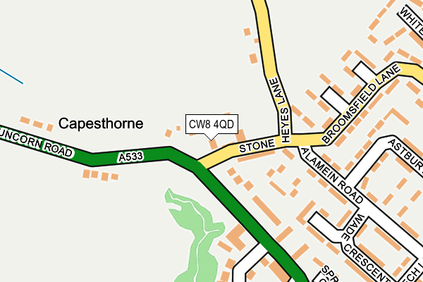 CW8 4QD map - OS OpenMap – Local (Ordnance Survey) CW8 4QD map - OS OpenMap – Local (Ordnance Survey)