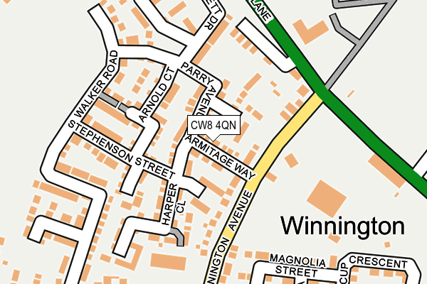 CW8 4QN map - OS OpenMap – Local (Ordnance Survey) CW8 4QN map - OS OpenMap – Local (Ordnance Survey)