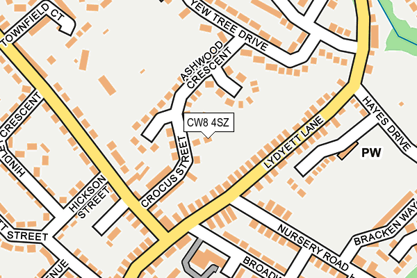 CW8 4SZ map - OS OpenMap – Local (Ordnance Survey) CW8 4SZ map - OS OpenMap – Local (Ordnance Survey)